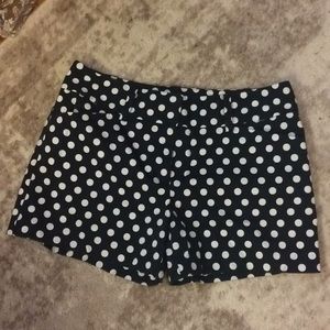 Ann Taylor: Navy and white polkadot shorts